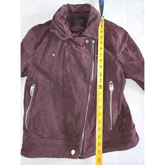 Blank NYC Genuine Leather Moto Jacket Size M Bordeaux Maroon EUC Clean - Picture 9 of 15